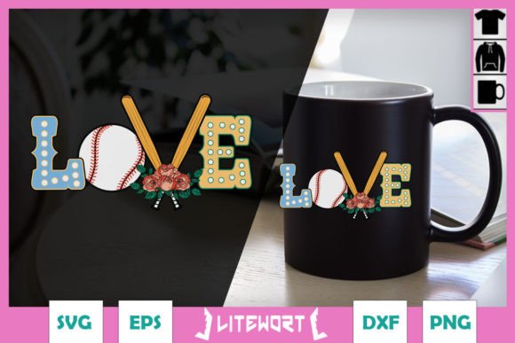 Baseball Love SVG Baseball Floral