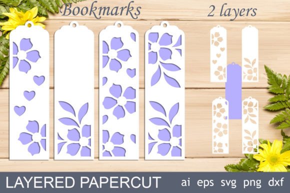 Bookmarks Flower Svg Papercut, Floral