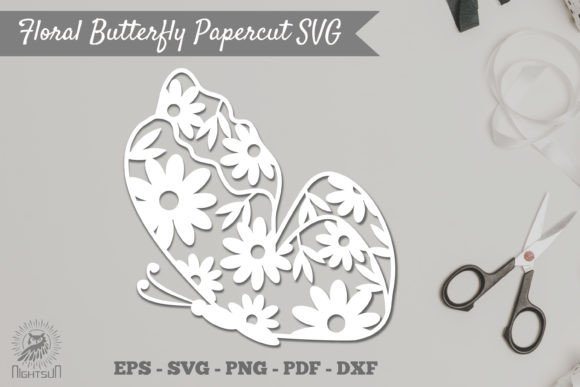Floral Butterfly Papercut SVG 4