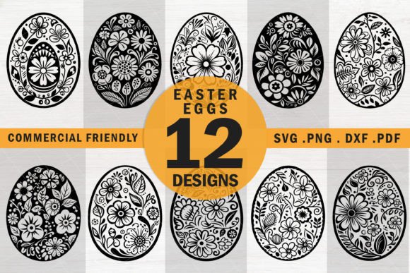 Floral Easter Egg Svg, Flower Easter Egg