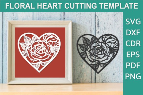 Floral Heart Design SVG Rose Flower