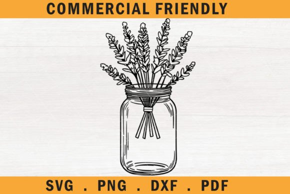 Floral Mason Jars Svg, Flower Jar 7