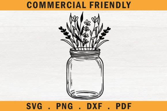 Floral Mason Jars Svg,flower Mason Jar 8