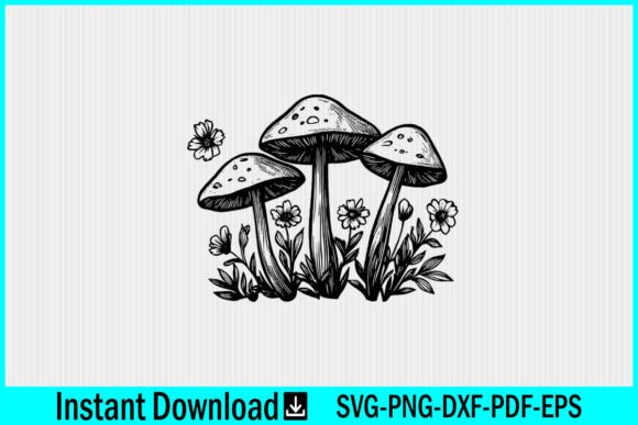 Floral Mystical Mushroom SVG Vector File