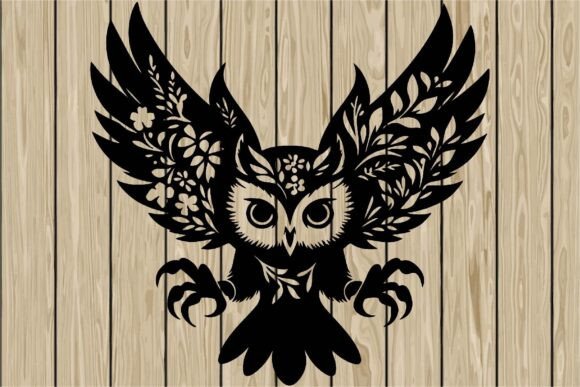 Halloween Floral Owl Stencil SVG
