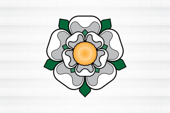 White Rose of York SVG PNG Floral Emblem